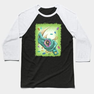 Wild Rhino Head -  Día De Los Muertos -The Colorful Rhino Skull Baseball T-Shirt